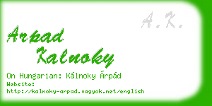 arpad kalnoky business card