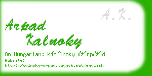 arpad kalnoky business card